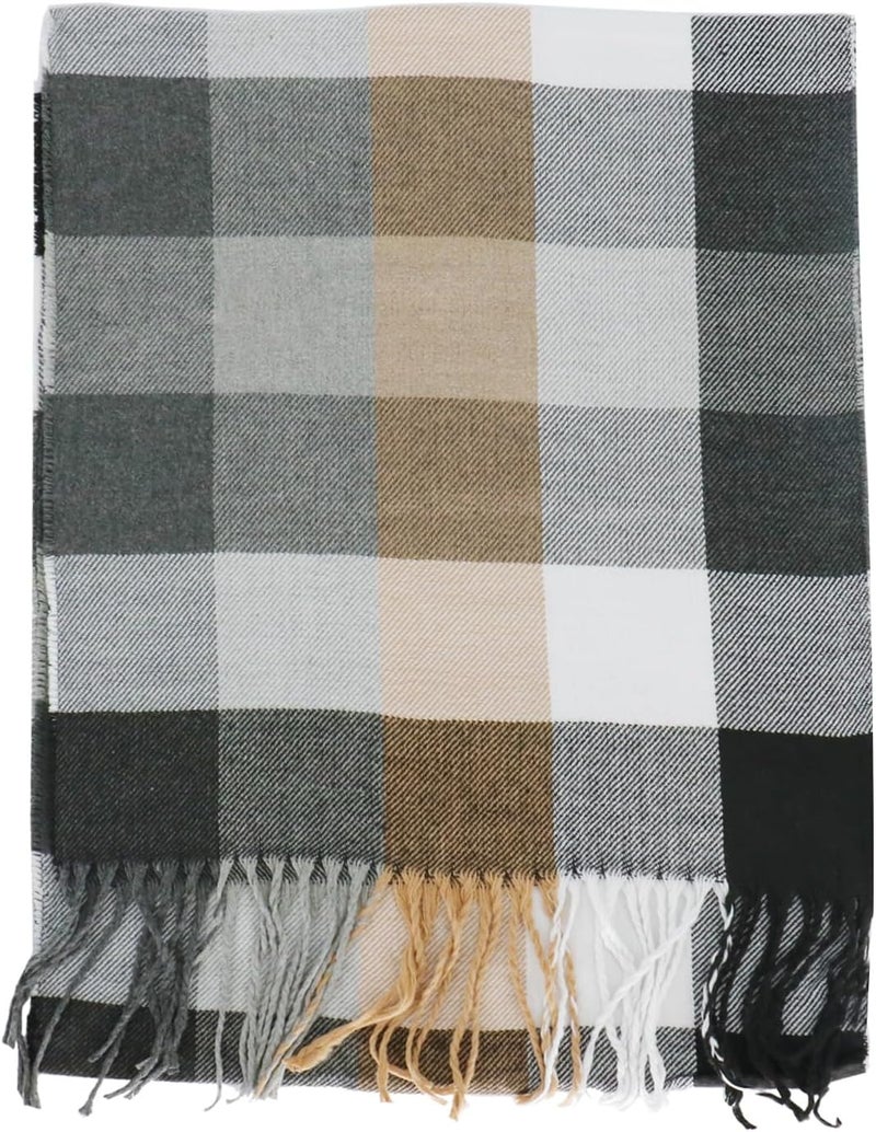 vimate Plaid Scarf for Men Women Super Soft Classic Tartan Checkered Neck Scarves - Image 4
